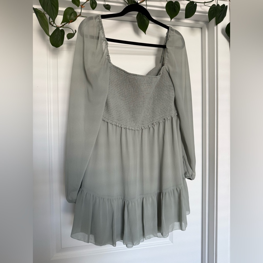Aritzia Wilfred Textured Sage Dress